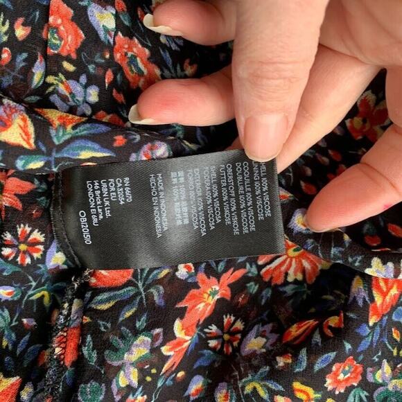 Anthropologie Helene Floral Ruffle Trim Boho Tunic Dress Size Small Oversized - Picture 12 of 12